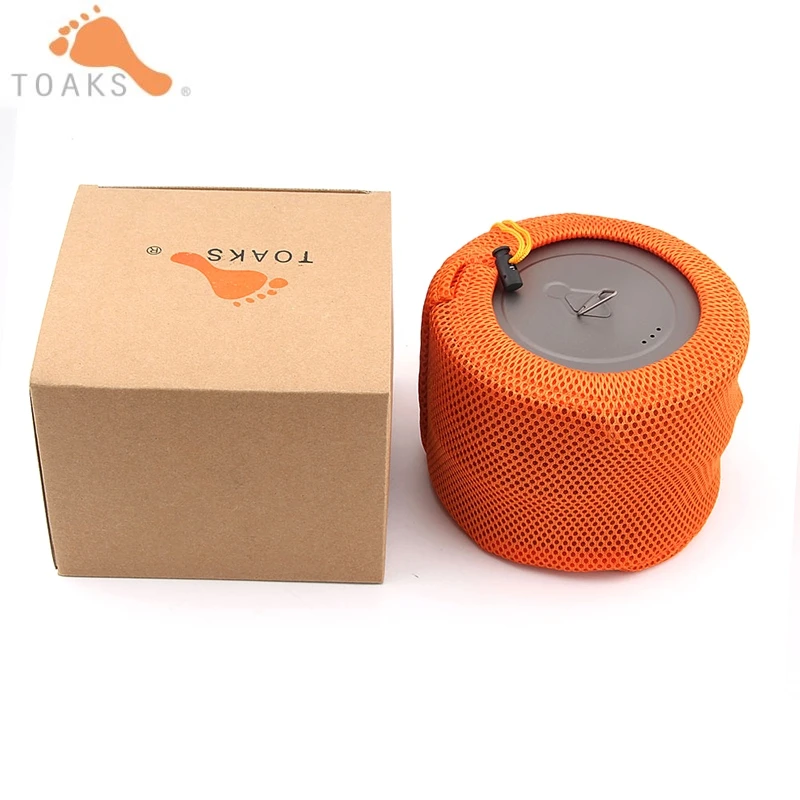 TOAKS colgar Pot Camping al aire libre de utensilios de cocina de Picnic olla ultraligero de titanio olla con tapas y plegable 1600 ml POT-1600-BH