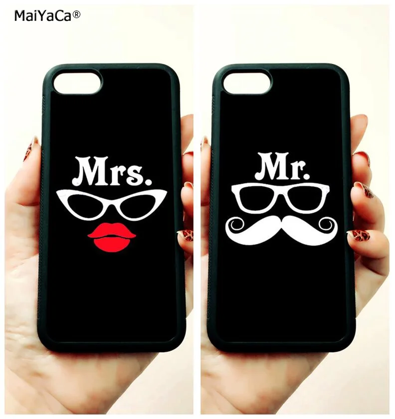 

BFF Mr. and Mrs. couple love soft edge mobile phone cases for apple iPhone x 5s SE 6 6s plus 7 7plus 8 8plus XR XS MAX case