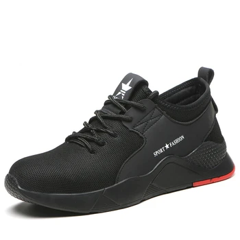 

plus size men fashion steel toe caps working safety shoes anti-pierce construction worker shoe non-slip platform security boots
