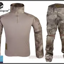 Военная тактическая одежда страйкбол охота Emerson BDU Униформа боевой Gen2 рубашка и брюки колено налокотник тефлон A-Tacs EM6912