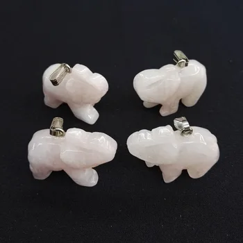 

Elephant Pink Crystal natural stone pendants charms aminal Necklace for making fashion Jewelry skeleton 6pcs/lot Free shipping