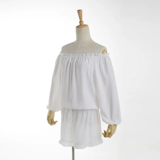 Брендовые шорты с рукавами-фонариками и разрезом, сексуальный Модный женский комплект с шортами и длинными рукавами, комбинезон AW366
