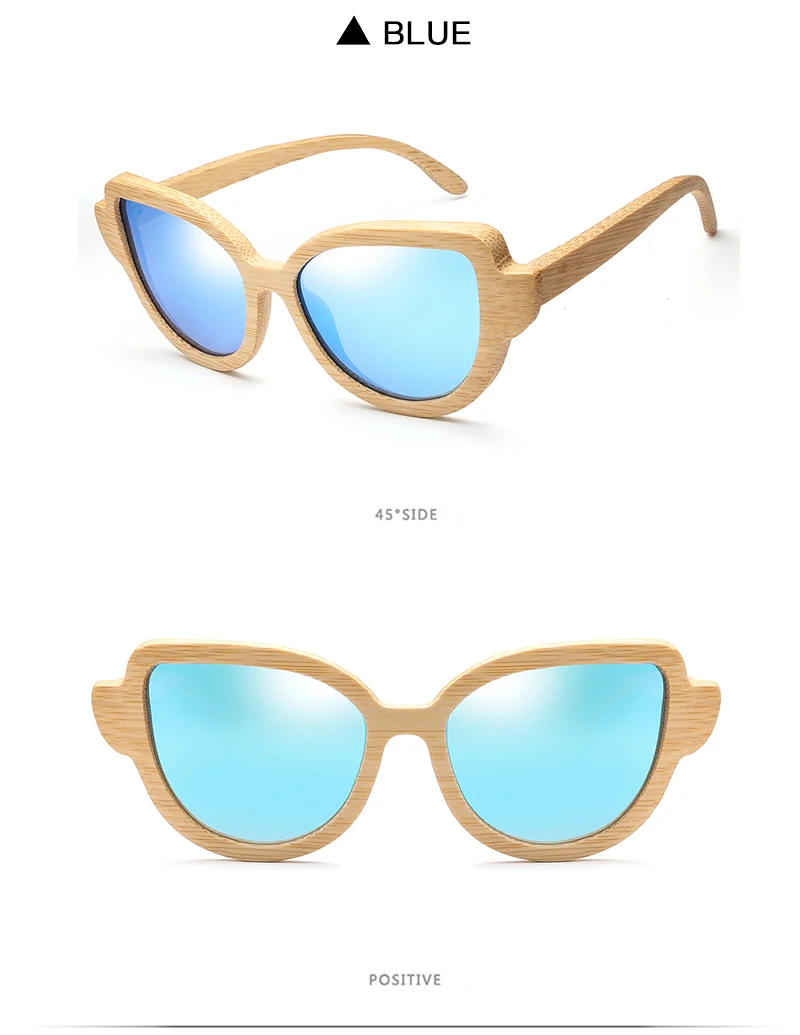 AZB новые женские солнцезащитные очки кошачий глаз Поляризованные Солнцезащитные очки женские модные деревянные очки сексуальные ретро oculos de sol feminino