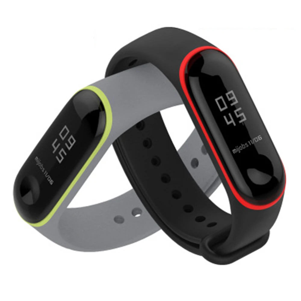 Ремешок силиконовый для Xiaomi Mi Band 4/3 сменный двухцветный браслет 3/4 аксессуары