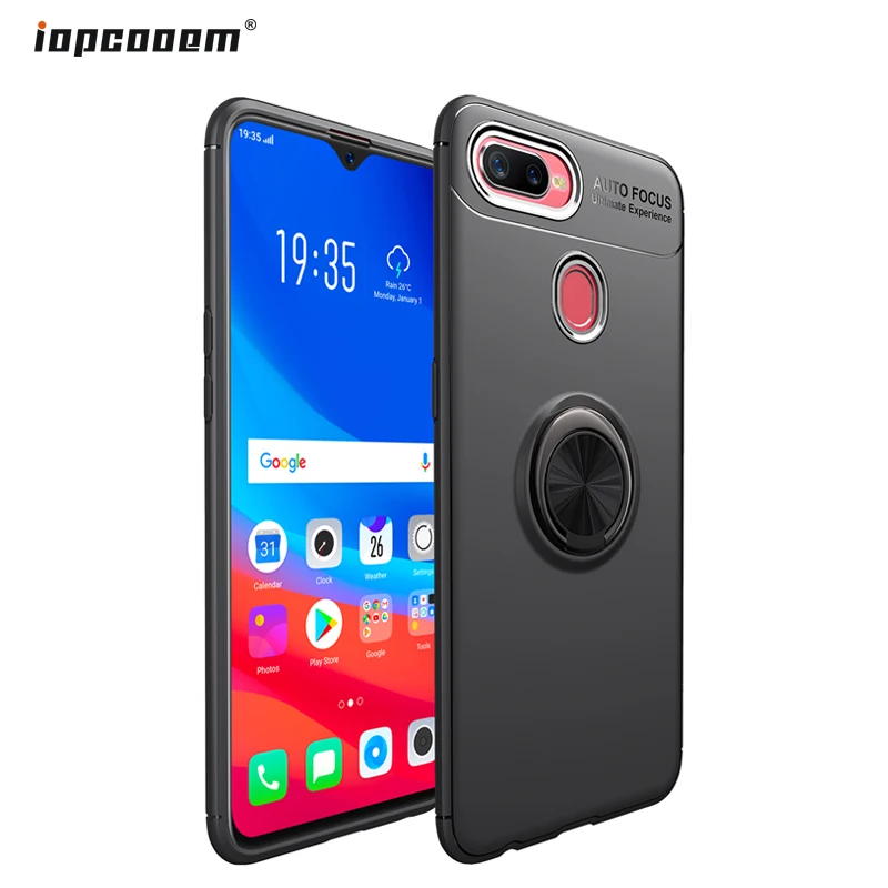 

For OPPO F9 U1 Case For OPPO A7X F9 Pro Back Cover protective soft Finger Ring Car Magnet For OPPO Realme 2 pro Coque6.3"inch