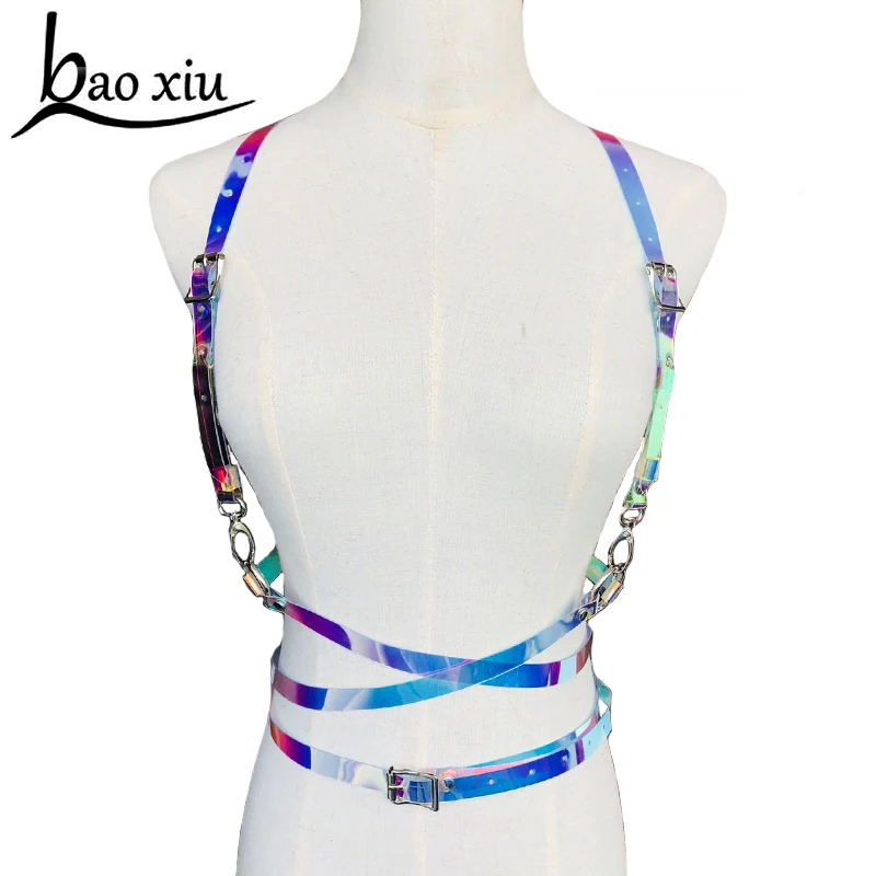2020 hot sexy women color pvc Leather long belts Body Bondage Cage Sculpting Punk Harness Waist Straps Suspenders Belt for women harness belts for women leather belt female ins wind hollow decorative sash female in suit sweater coat skirt long girdle
