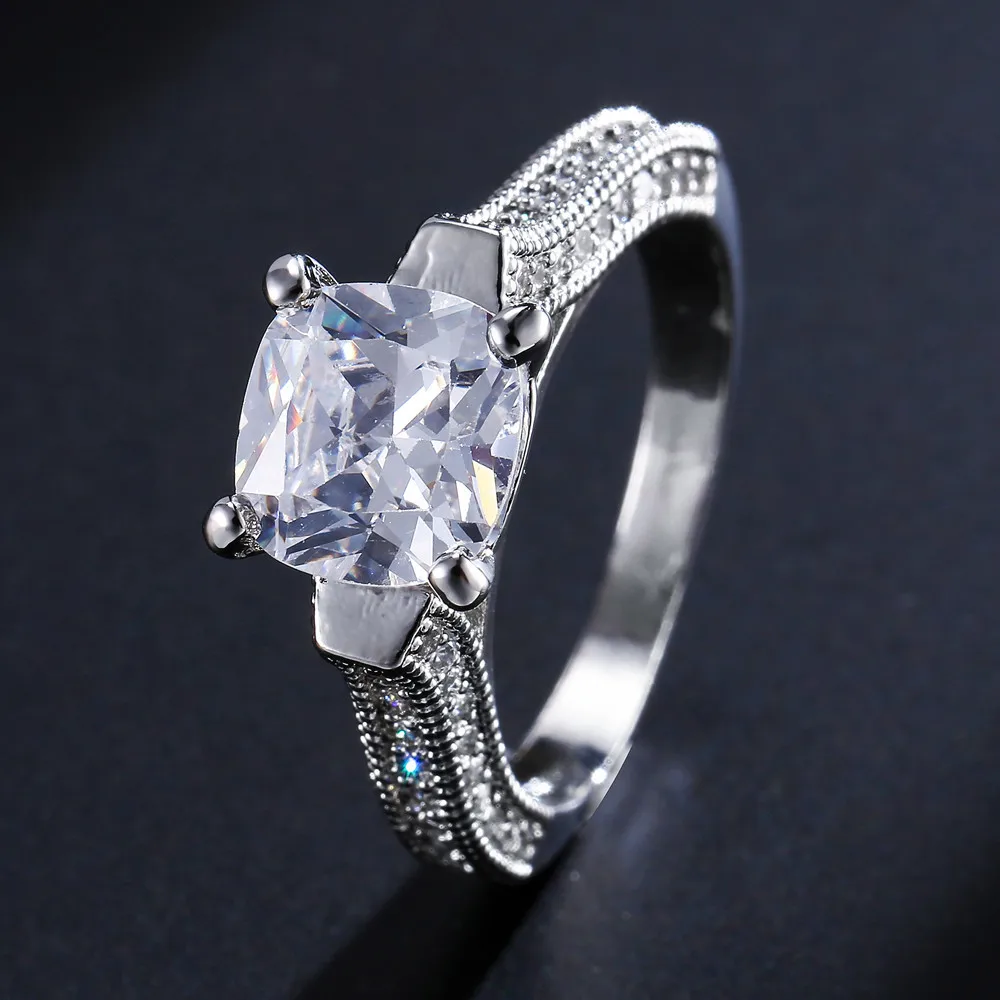 Женское кольцо с цирконием Bague Etoile Трендовое Золотое 925 цветов AAA для свадьбы и