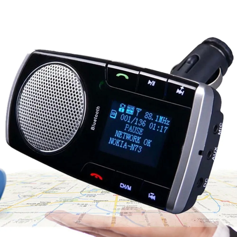 Беспроводной Bluetooth автомобильный набор, свободные руки, 2.1A автомобиля Зарядное устройство без использования рук, FM передатчик MP3 музыкальный плеер USB светодиодный Экран с пультом дистанционного управления Управление Лидер продаж