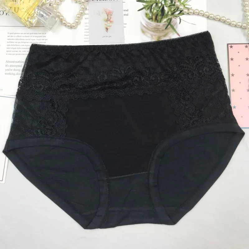 6Pcs/lot New Arrival sexy Briefs Women Modal Breathable Lace Underwears plus size 5XL Lace high waist Women's Panties