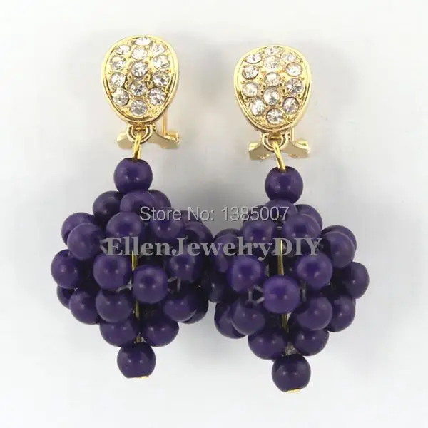 Dark Purple Beautiful Beads Earrings Nigerian Dark Purple Beautiful Beads Earrings Nigerian Bridesmaid Wedding Gift African Bridal Jewelry
