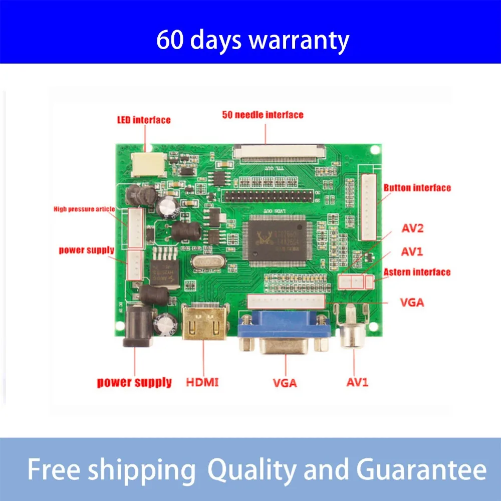 

LCD Display TTL LVDS Controller Board HDMI VGA 2AV 50 PIN for AT070TN90 Support Automatically VS-TY2662-V1 Driver Board