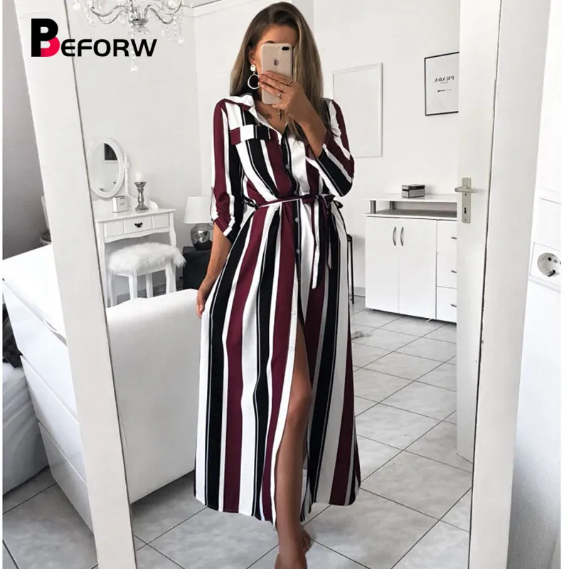 Günstig BEFORW Langarm Shirt Kleid 2019 Neue Herbst Mode Frauen Fringe Druck Kleider Casual Sexy Party Elegante Iong Kleid Vestidos