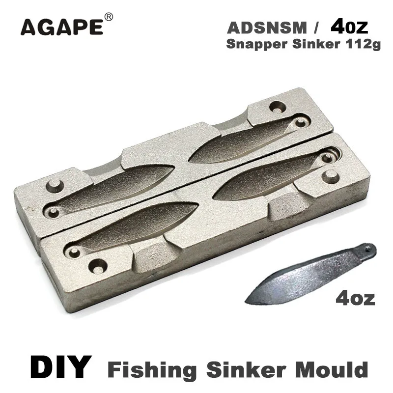 Agape DIY Molds For Fishing Sinkers Casting Mould Form ADBESM/#4 Bean 36g 4  Cavities - AliExpress