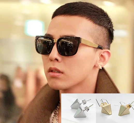 Asmama Bang Gd Pyramid Stud Earring Male Personality Asmama Bang Gd Pyramid Stud Earring Male Personality Gold Silver In Earrings From Jewelry Accessories On Aliexpress Alibaba