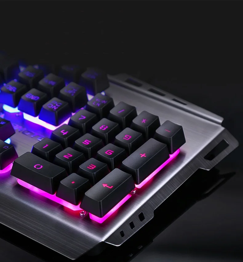 Волк металл пушки приостановлено Keycap USB проводной подсветкой Gaming Keyboard реальных