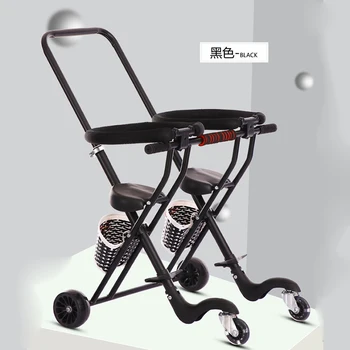

New Three Wheel Twin Baby Stroller Lightweight Folding Double Trolley Baby Push Cart Widening Wheel Travel Umbrella Carriage