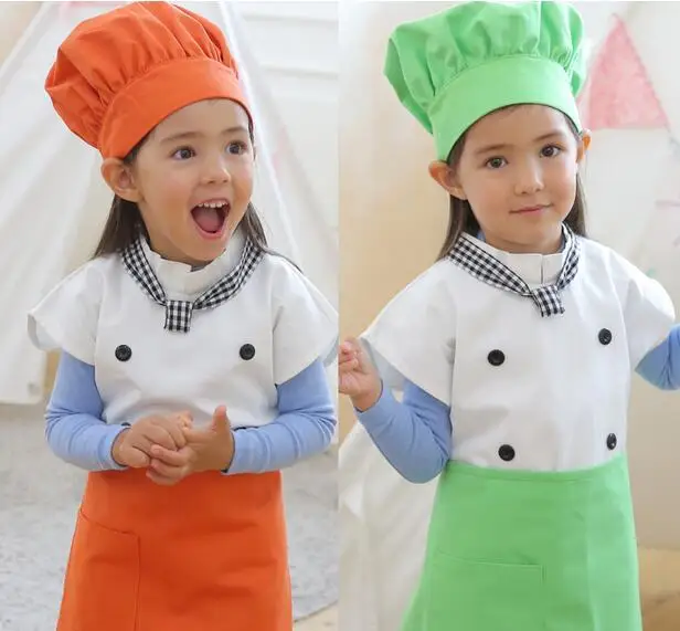 

Cooking Paiting Costume Kitchen Apron Mother Kids Parent-Child Apron Hat Avental de Cozinha Divertido Tablier Cuisine Pinafore