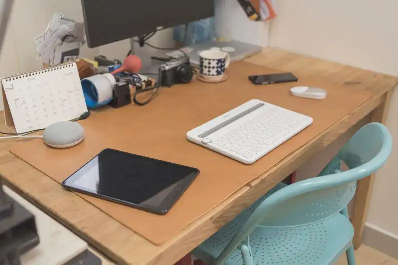 

12 COLORS - Handmade 100% Genuine Leather Vintage Brown Buttero Leather Desk Keyboard Personalised Mouse Pad