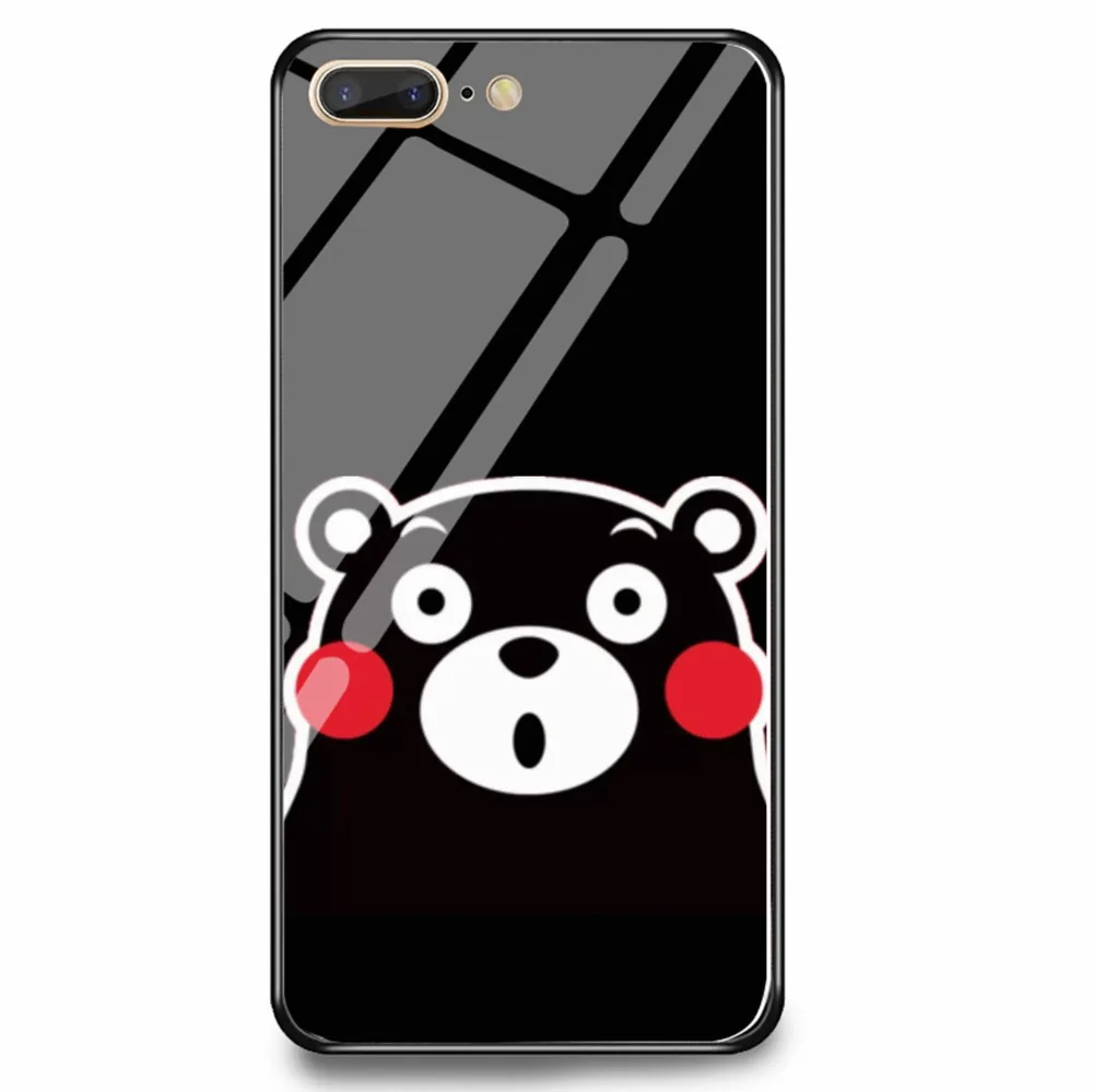 

Custom Cartoon Kumamon Tempered Glass Phone Cases for Iphone 6 7 8 plus Couples Matching Phone Case for Iphone X XS MAX XR 6S