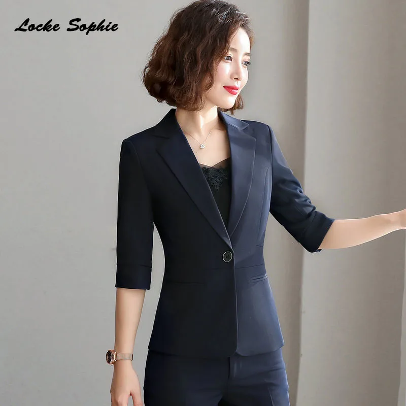 1pcs Women Plus size Blazers coats 2019 Summer cotton blend Single button Small Suits jackets ladies Skinny Blazers Suits coats