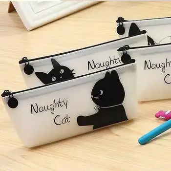 

8pcs/lot High quality Simple pencil bag/cute Black Cat pencil case/ fashion stationery/ Children's creative Gift GT244