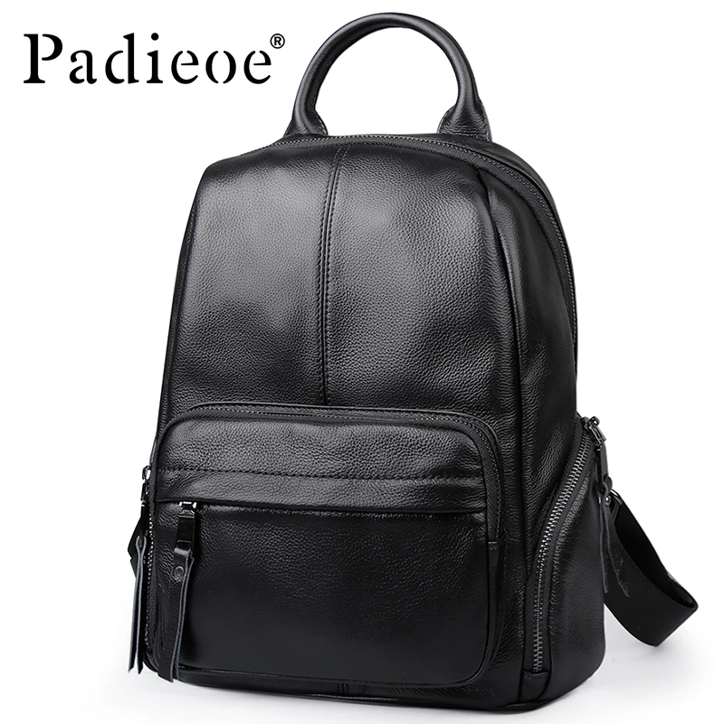 

Padieoe Korean Style Women Backpack Genuine Leather Backpack Female School Backpack Travel Bags Laptop Bags Women Mochila Bags