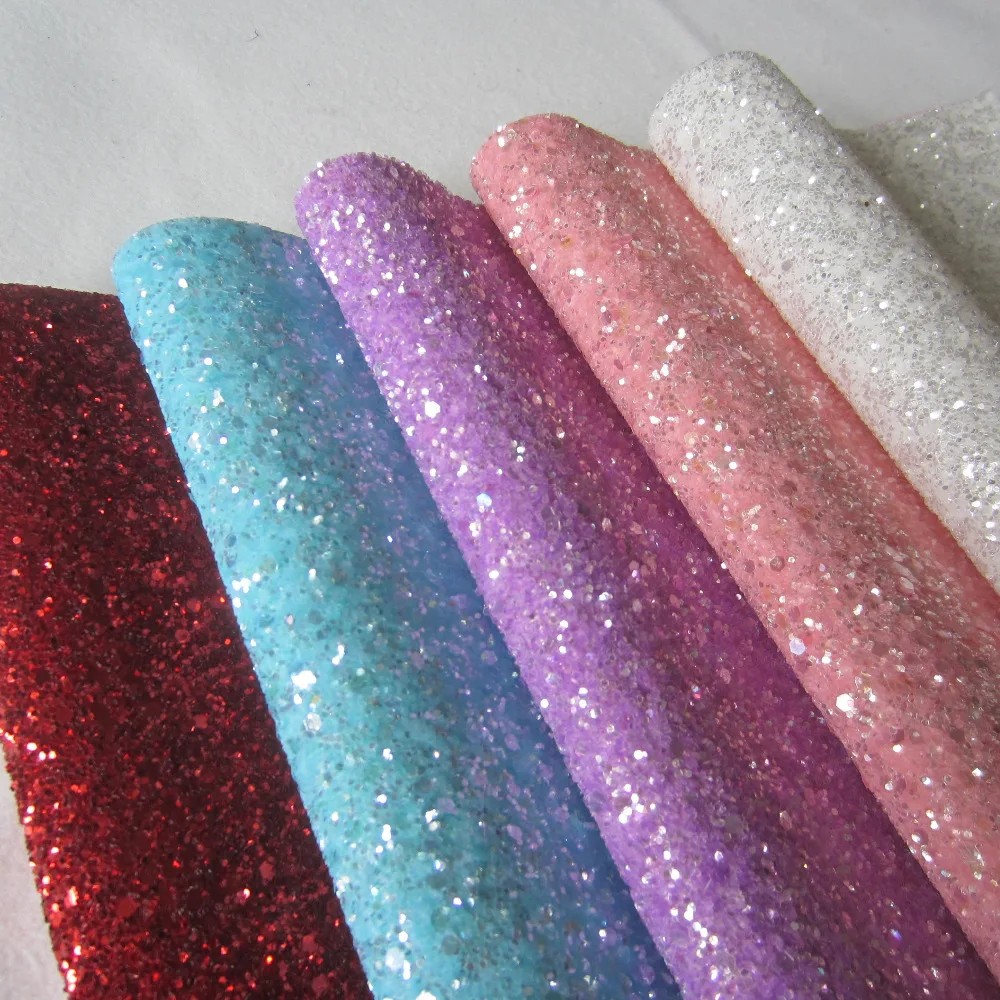 1lot 21x30cm A4 size chunky glitter leather fabric shine glitter fabric