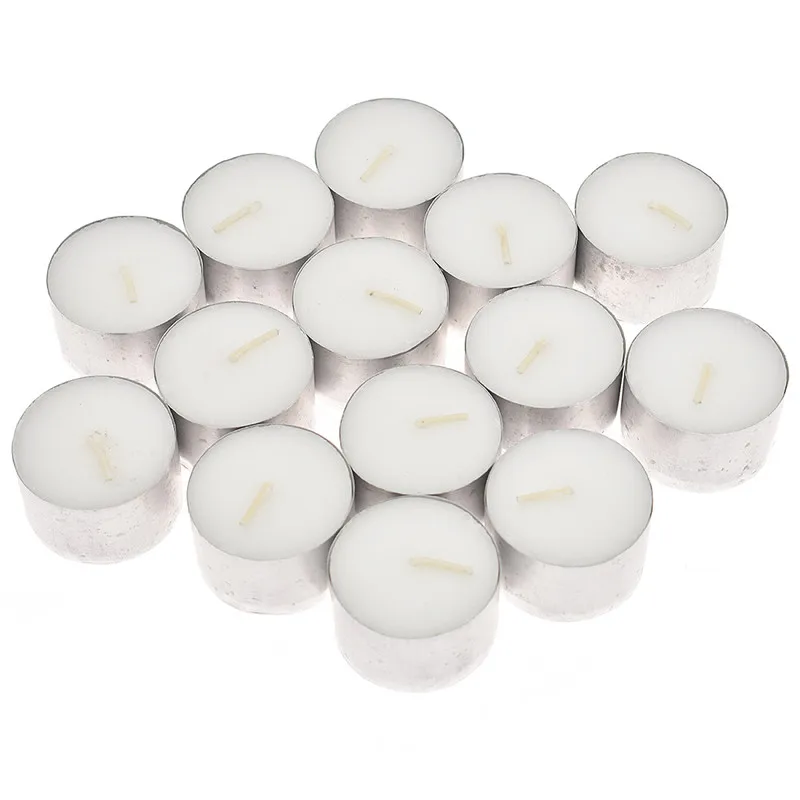 

50pcs 8 Hours No Aromatherapy Candles White Church Cup-shaped Candles Modern Home Party Table Supplies Drop Shipping