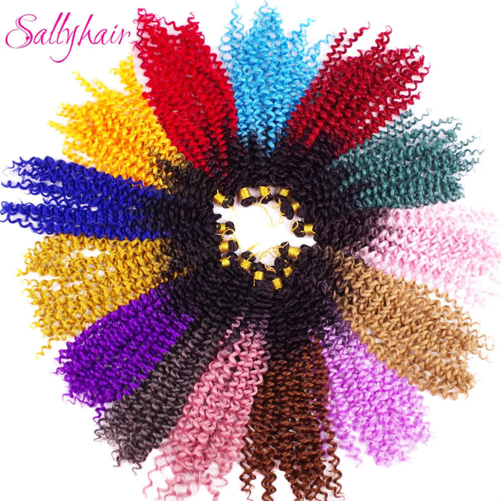 

Sallyhair Water Wave Braids Synthetic Crochet Braids Ombre Pink Color Braiding Hair Extension High Temperature Braid Hair