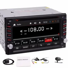 Camera 2Din Car Autoradio Stereo Deck Head Unit Steering Wheel Control GPS Navigation Audio Bluetooth DVD