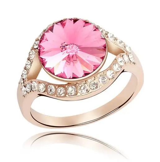 Модные кольца с кристаллами изготовленные элементами Swarovski для женщин хороший