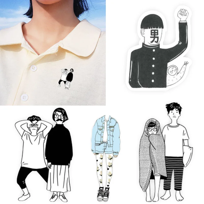 

Lovers Funny Black And White Style Acrylic 8 Models 2018 New Arrival Badges Kawaii Badges 1PC Allergy Free Clothes Icons Brooch