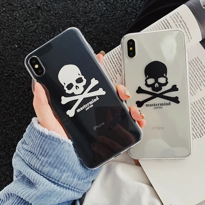 Роскошный мягкий чехол Philip Skull для iPhone 8 plus X XS Max XR Прозрачный 6 телефона 6s 7 мягкие