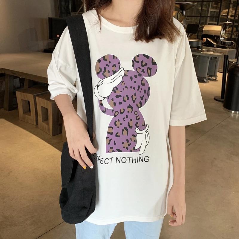 Women Summer Tee Harajuku Funny Dairy Cattle Cow Leopard Print Vintage Tshirt Short Sleeve Zaraing Graphic Shirt Streetwear Top