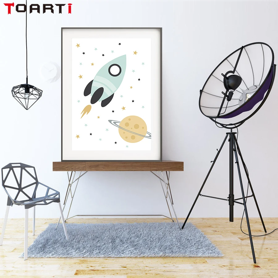 Rocker Planet Bear Canvas Art Painting  (3)