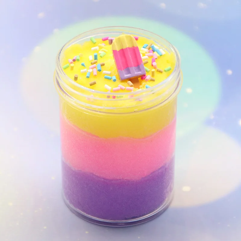 purple pink yellow Милое мороженое проволока Рисование грязи мороженое тысяча шелка слизи история Лайм Diy шелковые грязевые игрушки 120 мл - Цвет: purple pink yellow