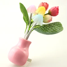 50 шт./партия, датчик ночного света в форме цветка, Автоматическое включение/выключение при смене освещения, лампа-ночник, ночник