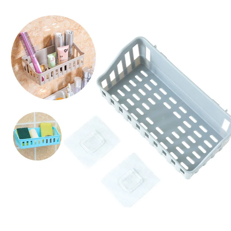 المطبخ الحمام استنزاف سلة التخزين شنقا التخزين رفوف تخزين رفوف الحمام مصاصة جدار المجوهرات التجميل جعل ups