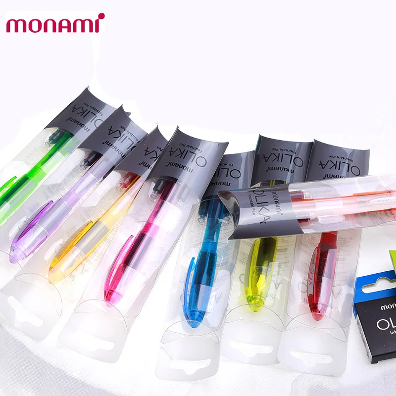 10Colors Monami Olika Cartridge Ink Fountain Pen Fine Nib 0.5mm For Student Gift