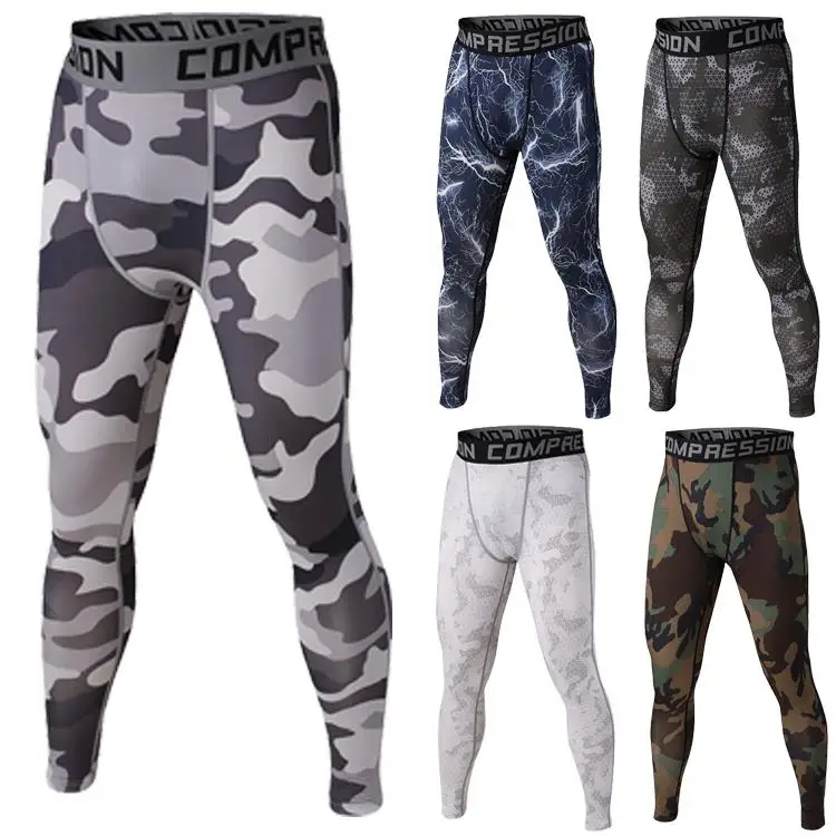 

VANSYDICAL Men Compression Pants Spandex Running Jogging Jogger Basketball Compression Pants Gym Fitness Exercise Tights Pants