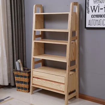 

Bookcase Living Room Furniture Home Furniture oak solid wood bookshelf storage rack high end cabinet book stand 80*38*160cm new