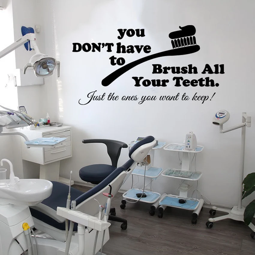 

Dental Clinic Quote Wall Stickers Mural Poster Washroom Teeth Center Decal Wall Window Room Decor Living Decoration J086