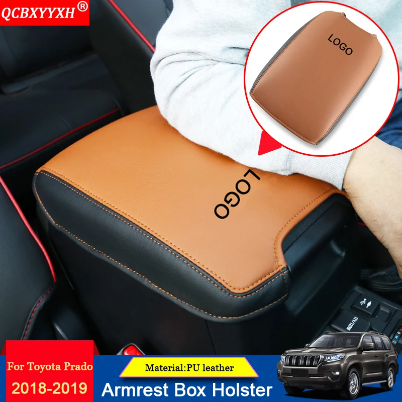 

QCBXYYXH Car-styling Car Pad Cover Leather Storage Protection Cushion Auto Seat Armrests Box Pads Fit For Toyota Prado 2010-2018