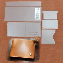 1 conjunto DIY Dobrado Carteira De Couro Pvc Couro Handmade Craft Costura Padrão Stencil Template