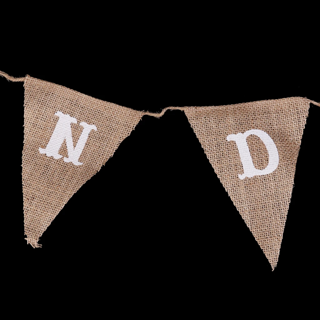MagiDeal Hessian Bunting Rustic Linen CANDY BAR Pennant Garland Banners Party Supplies For Wedding Birthday Party Decoration 