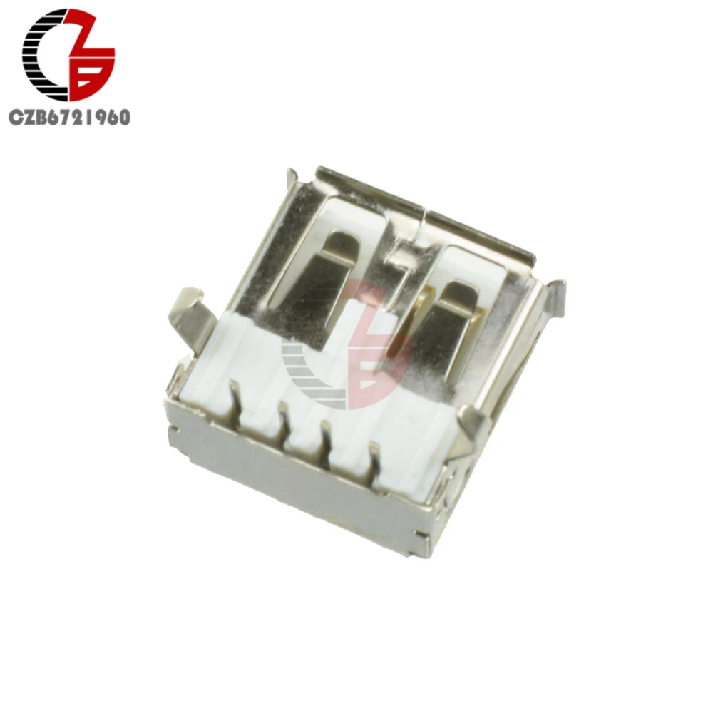 

50PCS USB Type A Female Socket A/F 90 degree Female Socket Connector