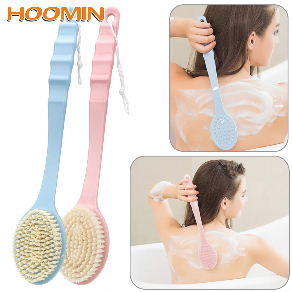 

HOOMIN Long PP Handle Soft Nylon Bristles Body Back Cleaning Brush Skin Cuticle Grease Remover Massage Shower Bath Brush
