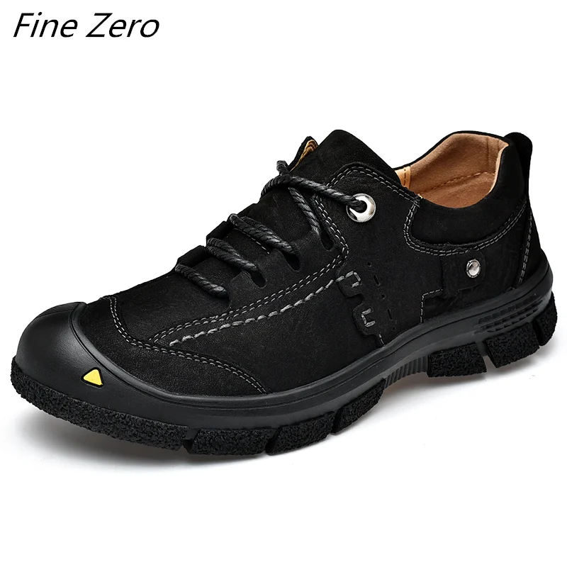 Men's Waterproof Hiking Shoes Travel Shoes Outdoor Non-slip Wear Hunting Sneakers Genuine Leather Trekking Climbing Sports Shoes