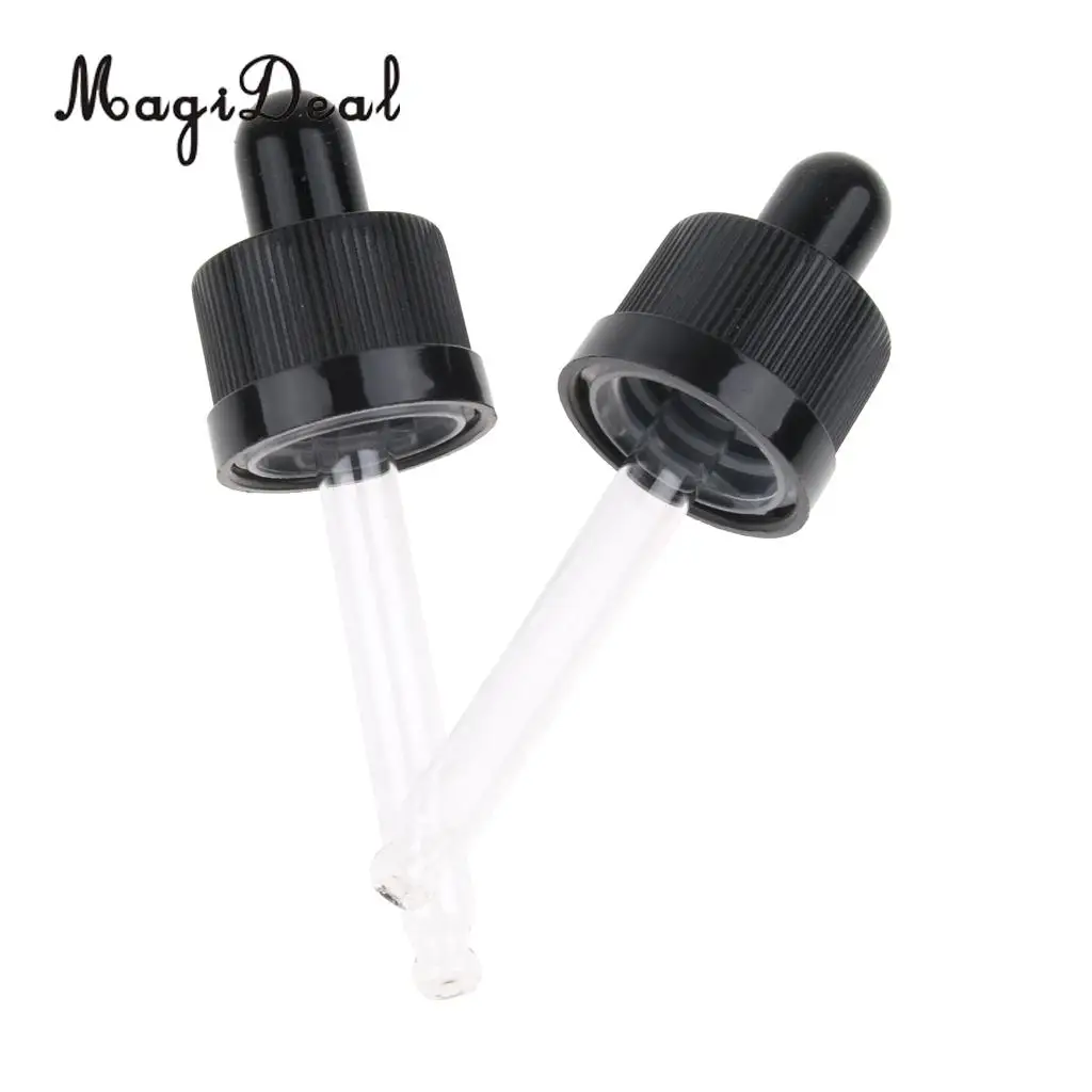 12pcs Tamper Seal Glass Eye Dropper Pipette Top for 15ml Refillable Empty Essential Oil Bottles Containers