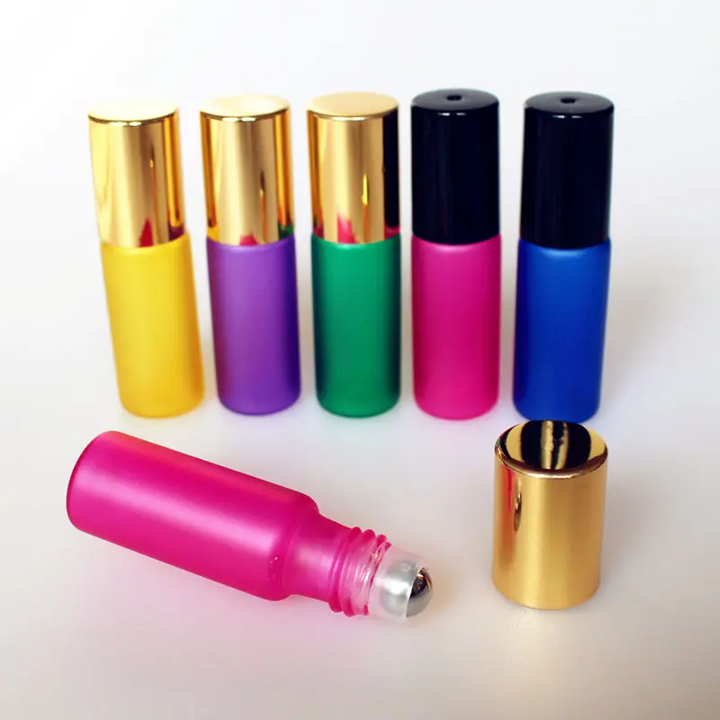 

5pcs/pack 5ml Glass Roll on Bottle with Stainless Steel Ball Perfume Roller Essential Oil Bottle Sample Test Vials